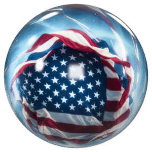 American Flag Bowling Ball - Patriotic Stars & Stripes Design