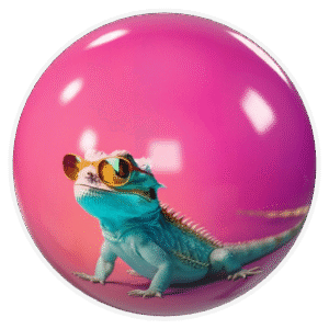 colorful chameleon bowling ball fun lizard design sunglasses
