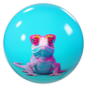 Colorful chameleon custom bowling ball fun design USBC approved