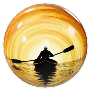 inner journey custom bowling ball kayaking silhouette sunset design USBC approved